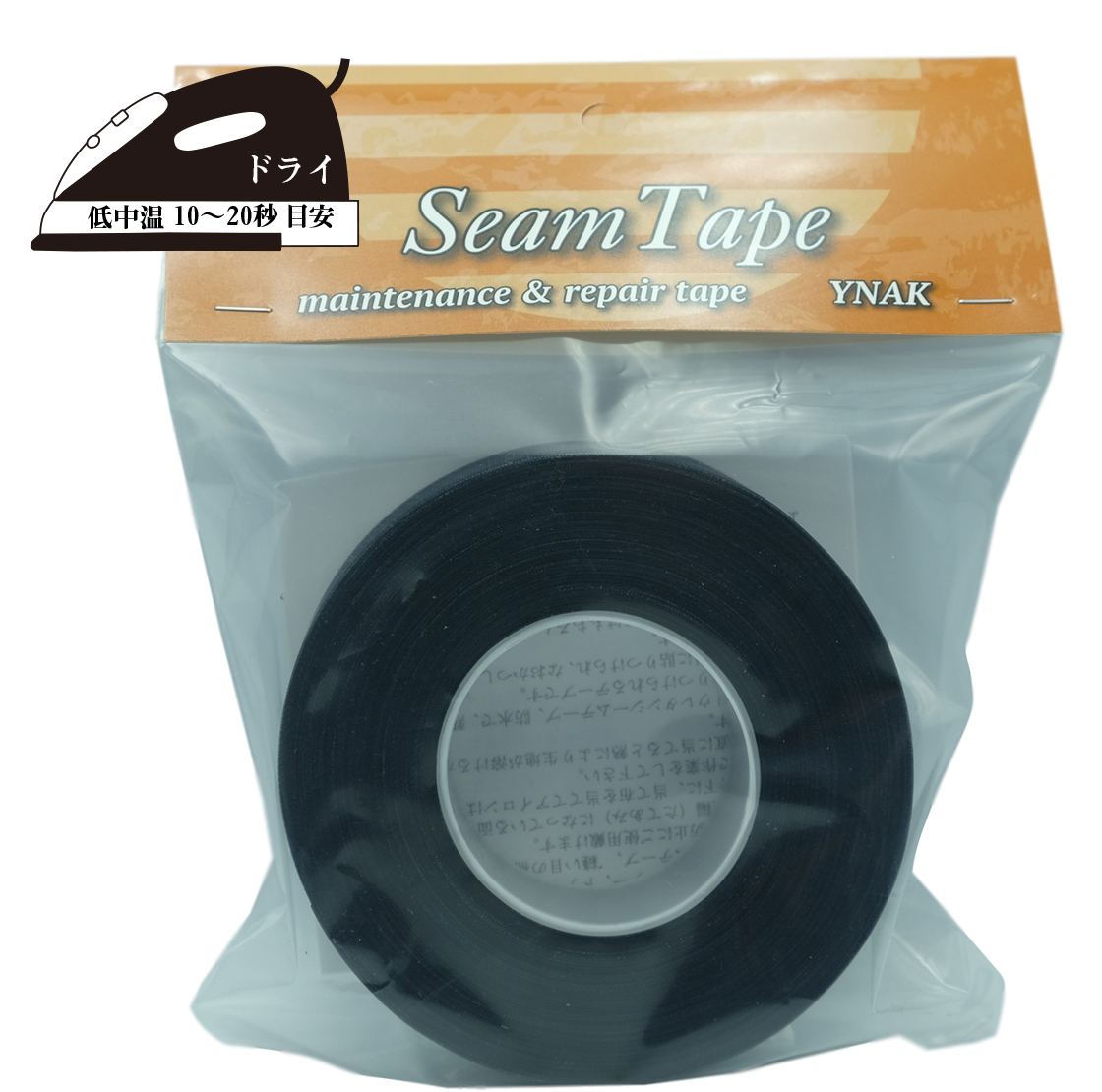 Ynak テント ザック タープ シート レインウェアー 補修 メンテナンス 用 強力 トリコット 表面布状 アイロン式 3レイヤー適合 説明書付き シームテープ ブラック 幅30mm m Ynak Store